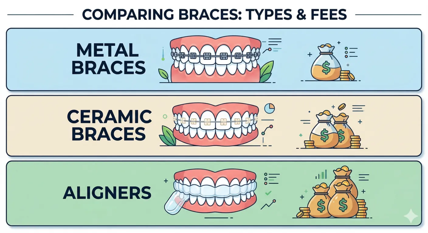 Different braces and aligner treatment options