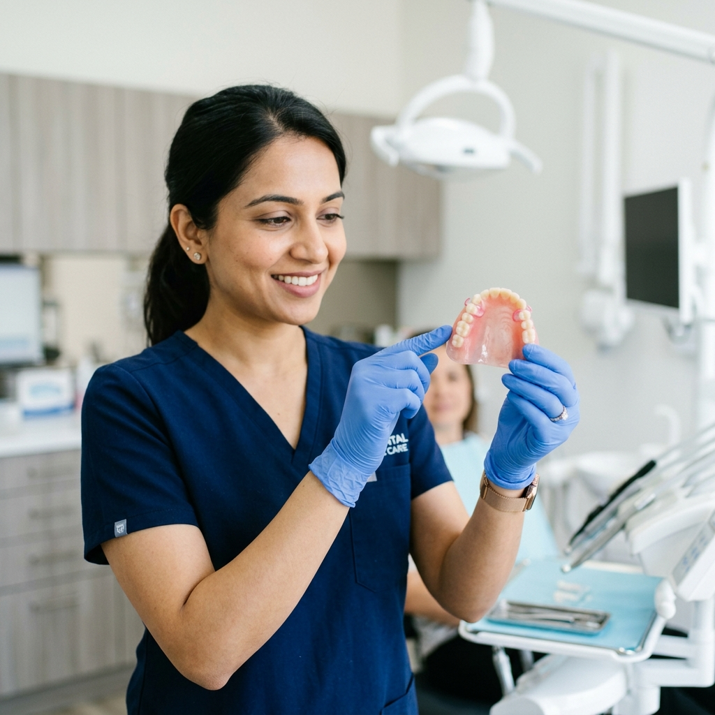 Dental clinic treatment room for denture consultation